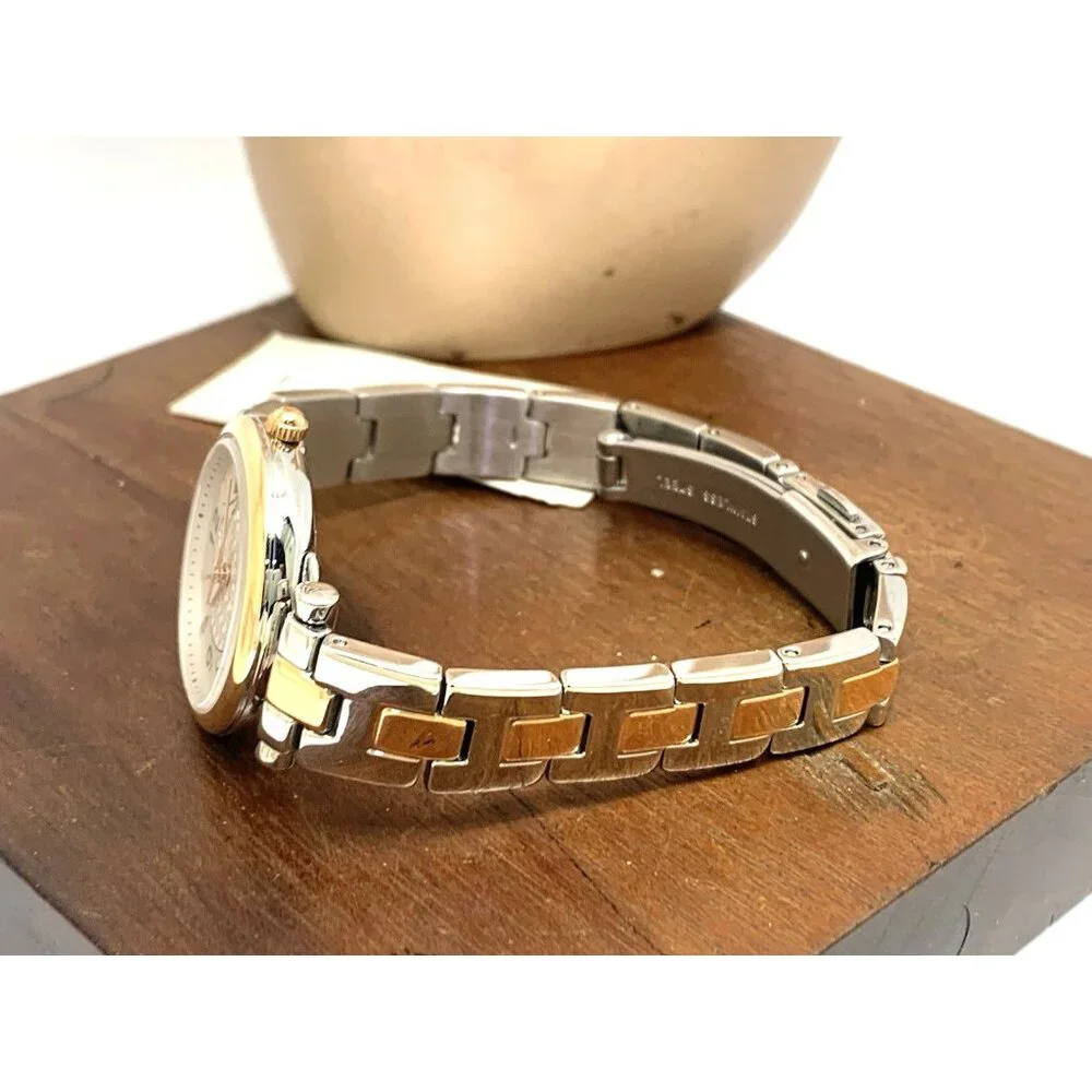 Fossil Women's Watch ES5201 Quartz Two Tone Silver Rose Gold Steel 28mm